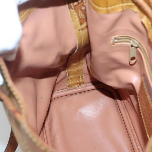 PRIMA CLASSE Shoulder Bag Leather PVC Beige Gold Auth am8596 - Picture 13 of 16